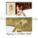 09 09 Club Coubertin Yoplait pin Dolce Vita figure skating epoxy signed © COJO 1989