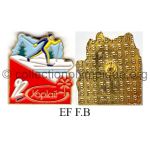 09 14 Club Coubertin Yoplait pin cross country soft enamel signed F.B