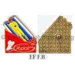 09 20 Club Coubertin Yoplait pin luge soft enamel signed F.B