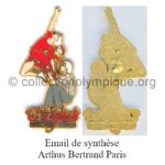 102 11 media press agencies Vandystadt Allsport Photo pin France white hair - gold synthetic enamel signed by Arthus Bertrand Paris