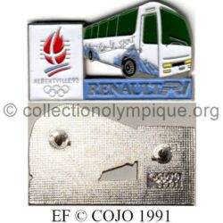 19 01 pin's Club Coubertin Renault bus FR1 émail à froid signé © COJO 1991