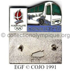 19 03 pin's Club Coubertin Renault bus FR1 émail grand feu 4 vitres signé © COJO 1991