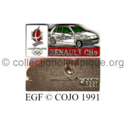 20 07 pin's Club Coubertin Renault Clio émail grand feu signé © COJO 1991