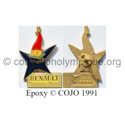20 11 pin's Club Coubertin Renault mascotte Magique époxy signé © COJO 1991