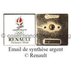 20 19 pin's Club Coubertin Renault carré argenté émail de synthèse signé © Renault