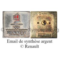 20 21 pin's Club Coubertin Renault carré argent en creux émail de synthèse signé © Renault