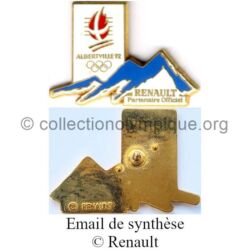 21 02 pin's Club Coubertin Renault montagnes émail de synthèse signé © Renault