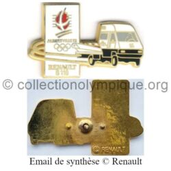 21 11 pin's Club Coubertin Renault camion B110 bobsleigh blanc émail de synthèse signé © Renault
