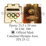 25 10 Club Top pin's Bushnell 21,5 x 20 mm époxy signé 36 USC 380, M Official Mark, Canadian Olympic Assn., JTS 25-12