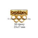26 08 Club Top pin's Brother 23 x 17 mm 3 D doré époxy