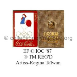 28_14 TOP club Coca-Cola pin soft enamel signed © IOC '87 ® TM REG'D Artiss-Regina Taiwan