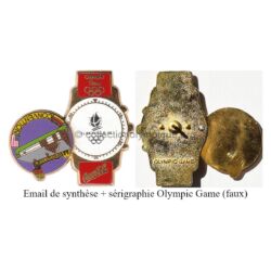 31_05 TOP club Coca-Cola pin synthetic enamel + serigraphy signed Olympic Game (fake)