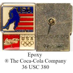 33_01 TOP club Coca-Cola pin USA hockey team epoxy signed ® The Coca-Cola Company 36 USC 380
