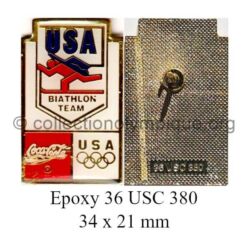 33_04 TOP club Coca-Cola pin USA biathlon team epoxy 34 x 21 mm signed 36 USC 380