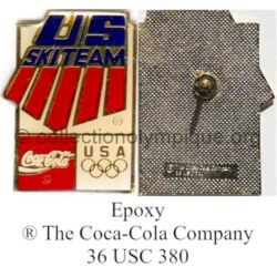 33_05 TOP club Coca-Cola pin US ski team epoxy signed ® The Coca-Cola Company 36 USC 380