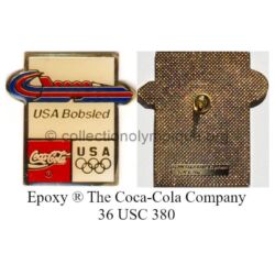 33_06 TOP club Coca-Cola pin USA bobsled epoxy signed ® The Coca-Cola Company 36 USC 380
