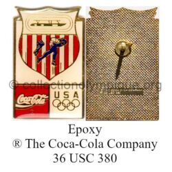 33_07 TOP club Coca-Cola pin USA speed skating epoxy signed ® The Coca-Cola Company 36 USC 380