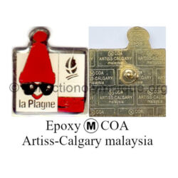 34_03 La Plagne TOP club Coca-Cola pin epoxy signed Trade Mark COA made by Artiss Calgary Malaysia