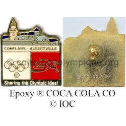 34_13 Conflans - Albertville TOP club Coca-Cola pin epoxy signed ® COCA COLA CO © IOC