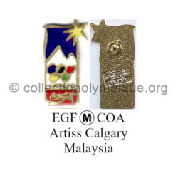 35_09 TOP club Coca-Cola pin hard enamel signed Trade Mark COA made by Artiss Calgary Malaysia