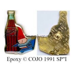 35_12 TOP club Coca-Cola pin epoxy signed © COJO 1991 made by SP"I