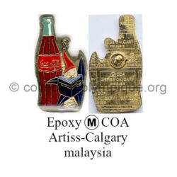 35_13 TOP club Coca-Cola pin epoxy signed Trade Mark COA made by Artiss Calgary Malaysia