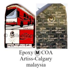 36_01 TOP club Coca-Cola pin mobile epoxy signed Trade Mark COA made by Artiss Calgary Malaysia