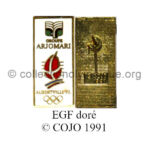 56_02 Albertville 1992 official supplier Arjomari pin hard enamel golden © COJO 1991