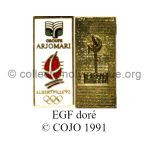 56_02 Albertville 1992 pin's fournisseur officiel Arjomari EGF doré © COJO 1991