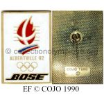 56_12 Albertville 1992 pin's fournisseur officiel Bose EF doré © COJO 1990