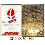 56_13 Albertville 1992 pin's fournisseur officiel Bose EF doré © COJO 1990