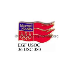 85 12 pin's partenaires équipes étrangères USA Maxwell House café émail grand feu signé USOC 36 USC 380
