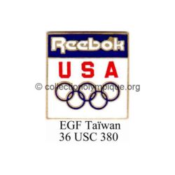 86 01 pin's partenaires équipes étrangères USA Reebok marque de vêtements émail grand feu signé 36 USC 380 Taïwan