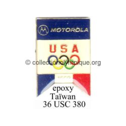 86 12 pin's partenaires équipes étrangères USA Motorola compagnie de télécommunication époxy signé 36 USC 380 Taïwan