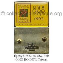 86 15 pin's partenaires équipes étrangères USA Maverick ranch boeuf epoxy signed USOC 36 USC 380 © HO HO INT'L Taïwan