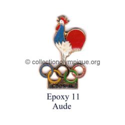 127 08 pin's comité départemental olympique et sportif (CDOS) de l'Aude (11) époxy