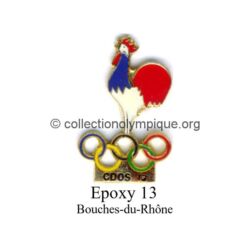 127 09 pin's comité départemental olympique et sportif (CDOS) des Bouches-du-Rhône (13) époxy