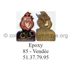 128 19 pin's comité départemental olympique et sportif (CDOS) de Vendée (85) époxy 51.37.79.95