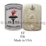 177 31 pin's pont entre Albertville 1992 et Barcelone 1992 émail à froid signé PB Made in USA