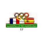 177 25 pin's pont Albertville 1992 avec Barcelone 1992 drapeaux