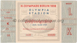 1936 Berlin olympic opening ceremony ticket, 01/08/1936, 12,6 x 7 cm