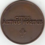 1936 Garmisch-Partenkirchen médaille olympique de participant verso, bronze - athlètes - 60 mm - 1660 ex. - designer Kunststickerei M. JÖRRES