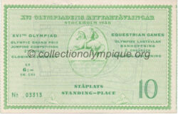 1956 Stockholm billet olympique cérémonie de clôture 14/06/1956, 12 x 7,9 cm