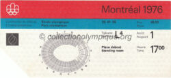 1976 Montreal olympic ticket closing ceremony, 08/01/1976, 15,3 x 7 cm