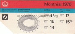 1976 Montreal olympic ticket opening ceremony, 07/17/1976, 15,3 x 7 cm
