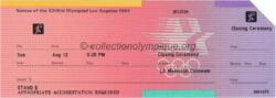 1984 Los Angeles olympic ticket closing ceremony, 08/12/1984, 19,9 x 7,2 cm