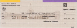 1984 Los Angeles olympic ticket opening ceremony, 07/28/1984, 19 x 7cm