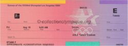 1984 Los Angeles olympic ticket Tennis, UCLA stadium, 08/10/1984, front 19,9 x 7,2 cm