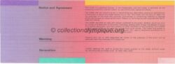 1984 Los Angeles olympic ticket Tennis, UCLA stadium, 08/10/1984, back 19,9 x 7,2 cm