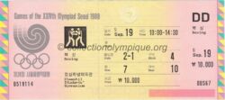 1988 Seoul olympic ticket Boxing, Chamshil gymnasium, 09/19/1988, front 17 x 7,5 cm